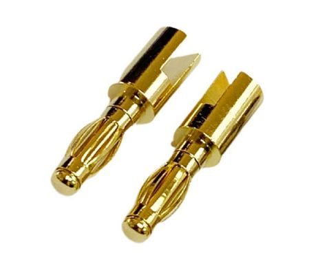 Özel boyut 4mm Erkek Muz Plug Bağlayıcısı Altın ve Filmiş Giysi Garanti