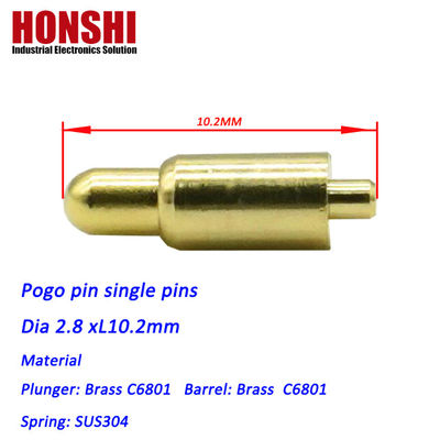 2.8mm Pogo Pin Bağlantısı Dip Tipi Altın Kaplama Bakır Pogo Pin