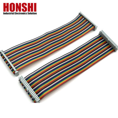 2.54mm IDC'ye IDC Elektrikli Düz Kablo Otomobil için 40 Pin Çok Renkli Kurdele Kablosu