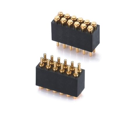 1.27mm H3.8mm Pogo Pin Connector Brass C6801 Malzeme 12 Pin Connector Precision