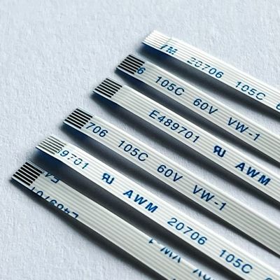 6 Pin FFC Düz Kablo Özel Awm 20706 105c 60v Vw-1 0.5mm Pitch FFC FPC Kablo