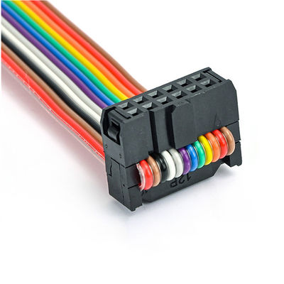 Özel 2.54mm 12 Pin Ribbon Kablo IDC Soket UL2651 28AWG Düz Kablo Montajı
