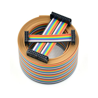 Özel 2.54mm 12 Pin Ribbon Kablo IDC Soket UL2651 28AWG Düz Kablo Montajı