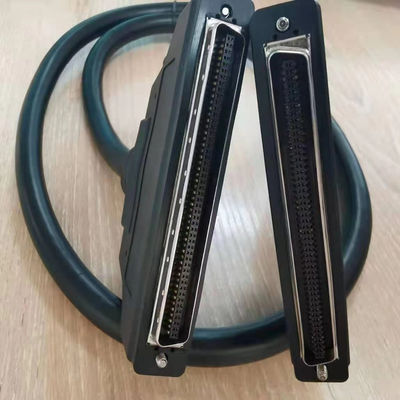 HPDB 100 Pin MDR Bağlantısı SCSI Kablo Montajı Bakır Kontakt Malzemesiyle Siyah Tel