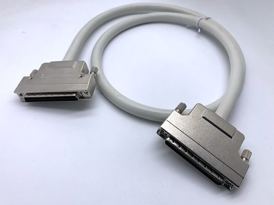HPDB 100 Pin MDR Bağlantısı SCSI Kablo Montajı Bakır Kontakt Malzemesiyle Siyah Tel