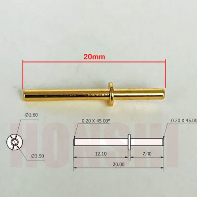 Altın kaplama tunç işlenmiş iğne 1.6x20mm CNC Dikey İşlem Merkezi için