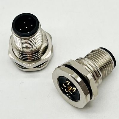 M12 5 Pin Kadın ve Erkek Panel Mount Multi Pin Dairesel Kablo Bağlantıları Su geçirmez