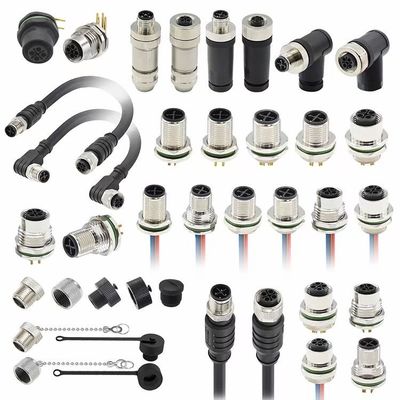 M12 5 Pin Kadın ve Erkek Panel Mount Multi Pin Dairesel Kablo Bağlantıları Su geçirmez