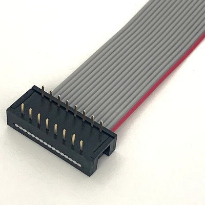 DIP Plug Gri Düz Kablo Montajı 16 Pin Ribbon Kablo UL2651 28awg 2.54mm Pitch