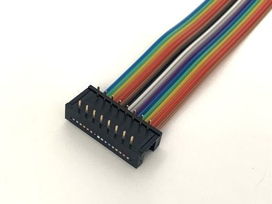 DIP Plug Gri Düz Kablo Montajı 16 Pin Ribbon Kablo UL2651 28awg 2.54mm Pitch