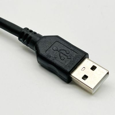 Hızlı Veri Senkronizasyonu ve Şarjı İçin 1m Siyah USB Kalıplı Kablo Montajı UL2725 28Awg