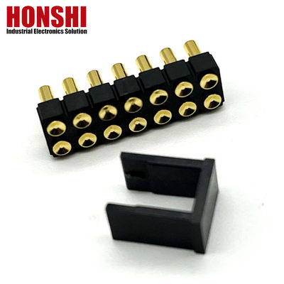 2.54mm Yüksek Akımlı Pogo Pin Bağlantısı Kadın 2x7P Altın Kaplama H2.5 SMT Tipi PCB için
