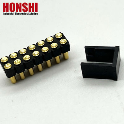 2.54mm Yüksek Akımlı Pogo Pin Bağlantısı Kadın 2x7P Altın Kaplama H2.5 SMT Tipi PCB için