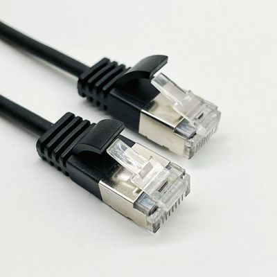 0.5m - 20m Siyah RJ45 Ethernet Kablosu Yuvarlak Cat7 Patch Kablosu Özel