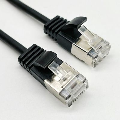 0.5m - 20m Siyah RJ45 Ethernet Kablosu Yuvarlak Cat7 Patch Kablosu Özel