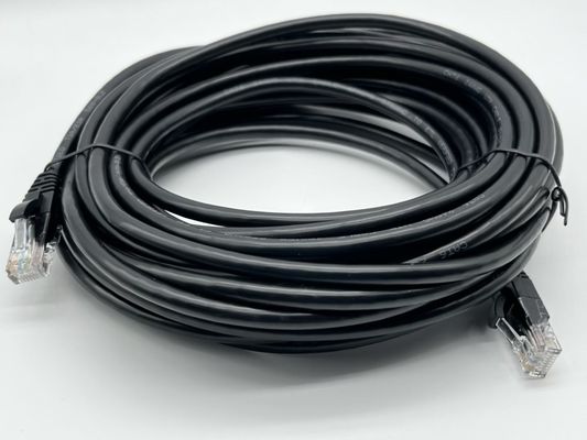 0.5m - 20m Siyah RJ45 Ethernet Kablosu Yuvarlak Cat7 Patch Kablosu Özel