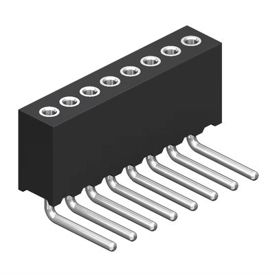 1.27mm İşlenmiş Kadın Başlık H4.1 Yuvarlak Tek Satır Sağ Köşeli Pin Başlık Kadın
