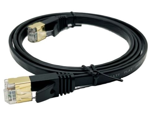 Özel Siyah Kalıplı Kablo Montajı RJ45 Cat7 Ethernet Patch Kablosu 8P8C Bağlantı Kablosu