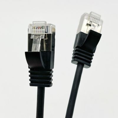 Özel Siyah Kalıplı Kablo Montajı RJ45 Cat7 Ethernet Patch Kablosu 8P8C Bağlantı Kablosu