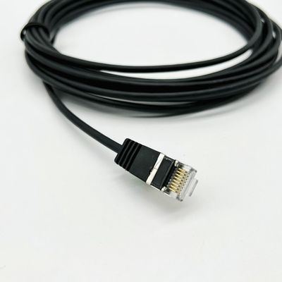 Özel Siyah Kalıplı Kablo Montajı RJ45 Cat7 Ethernet Patch Kablosu 8P8C Bağlantı Kablosu