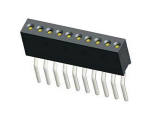 1.27mm İşlenmiş Kadın Başlık H4.1 Yuvarlak Tek Satır Sağ Köşeli Pin Başlık Kadın