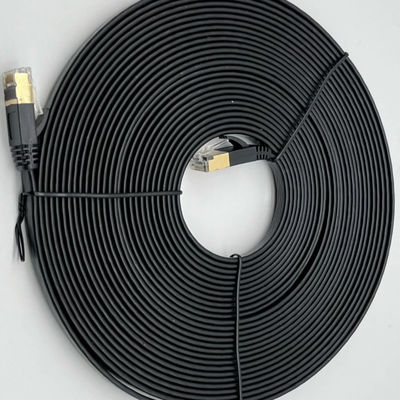 Özel Siyah Kalıplı Kablo Montajı RJ45 Cat7 Ethernet Patch Kablosu 8P8C Bağlantı Kablosu