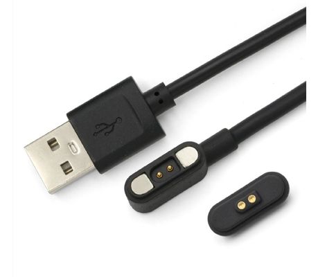 Yüksek Akım 3.0a Şarj Kablosu USB 2 Pin Dairesel Güç Şarj Adaptörü Manyetik Pogo Pin