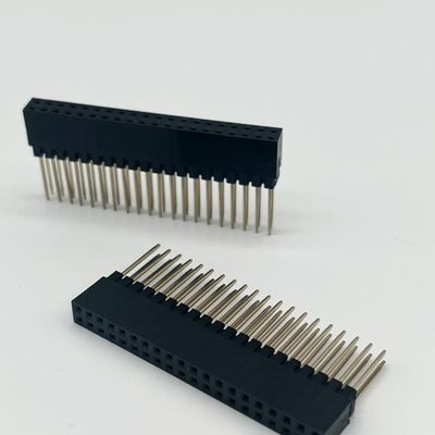 Tek Satır 180 Derece 40P Kadın Başlık Bağlantısı 2.54mm Pitch 8.5mm Yükseklik Plastik