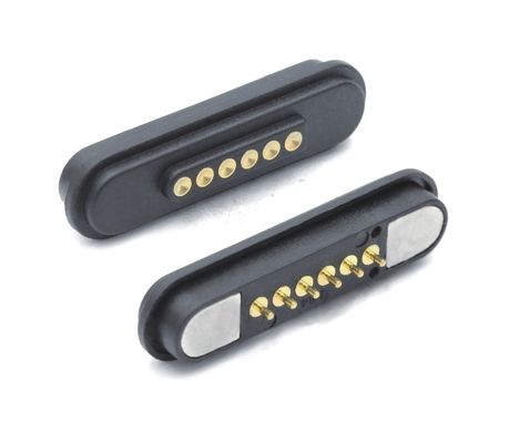 DC12V Manyetik Pogo Pin Su geçirmez Sağ Köşede Dip Baharlı Yüklü Bağlantı