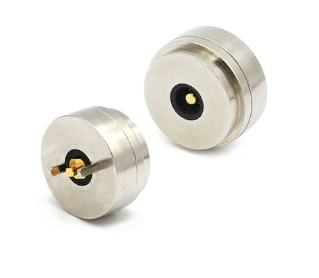 DC12V Manyetik Pogo Pin Su geçirmez Sağ Köşede Dip Baharlı Yüklü Bağlantı