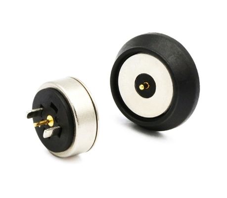 DC12V Manyetik Pogo Pin Su geçirmez Sağ Köşede Dip Baharlı Yüklü Bağlantı
