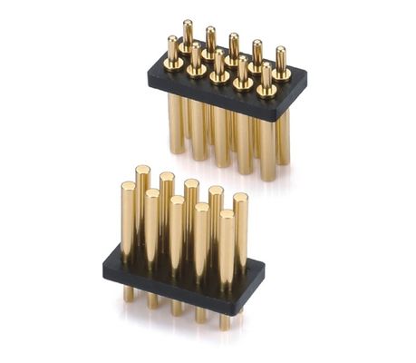 Özel 2.54mm Pitch Spring yüklü Pogo Pin Bağlantısı Dip Tipi Kadın Başlık 10 Pin