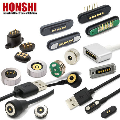 8 Pin Manyetik Bağlantı Erkek Kadın Pogo Pin Bağlantısı PCB Tahta için