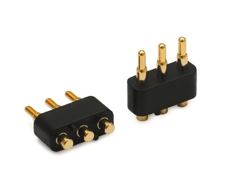 3.0mm pitch 3pin Altın kaplama SMT Tipi Otomobil Bakır Pogo Pin PCB için konektör