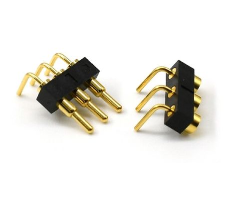 3.0mm pitch 3pin Altın kaplama SMT Tipi Otomobil Bakır Pogo Pin PCB için konektör