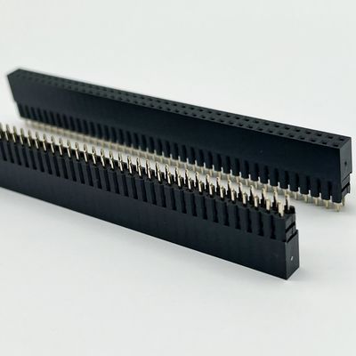 2.54mm Pitch Kadın Başlık Bağlantısı 8.5mm Yükseklik Çift Satır Pcb için 180 Derece Dalış