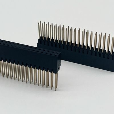 2.54mm Pitch Kadın Başlık Bağlantısı 8.5mm Yükseklik Çift Satır Pcb için 180 Derece Dalış