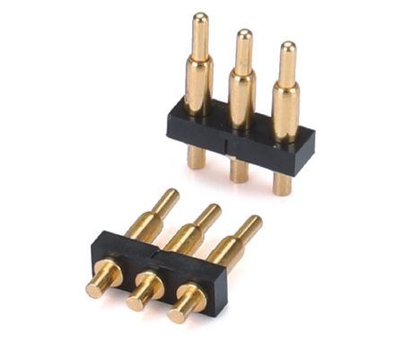 Tek Satır 3 Pin 1.5mm Dip Tipi Altın Kaplama Bakır Pogo Pin Bağlantısı 2.54mm pitch