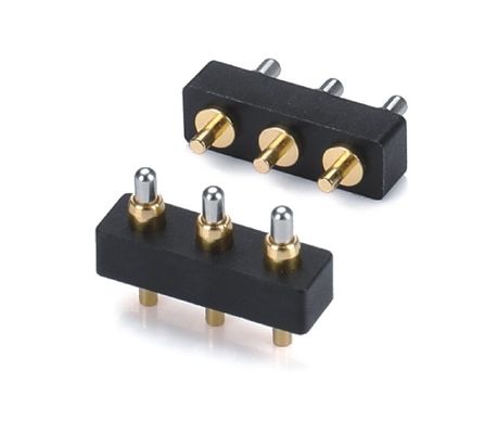 Tek Satır 3 Pin 1.5mm Dip Tipi Altın Kaplama Bakır Pogo Pin Bağlantısı 2.54mm pitch