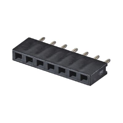 Kadın Başlık Bağlantısı 1 * 40 PA6T Siyah Sağ Köşeli Bağlantı 2.54mm Pitch H8.5mm