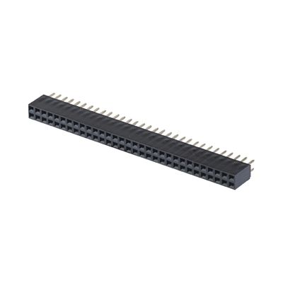 Kadın Başlık Bağlantısı 1 * 40 PA6T Siyah Sağ Köşeli Bağlantı 2.54mm Pitch H8.5mm