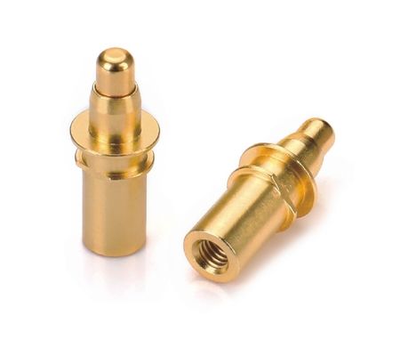 Erkek Solder 9.5mm Pogo Pin Connector Brass 3.2mm Yükseklik Yayla Yüklenmiş Altın Kaplama