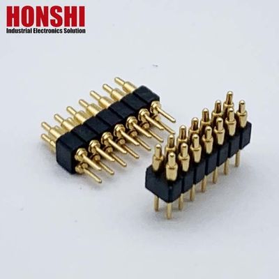 2.54mm H2.5 2x7Pin Pogo Pin Connector Bakır Baharlı Elektronik Düz Dökme PCB