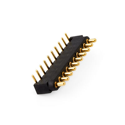 2.54mm pitch 10pin sağ açı erkek tunç yayla yüklü manyetik Pogo Pin konektörü