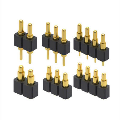 2.54mm pitch 10pin sağ açı erkek tunç yayla yüklü manyetik Pogo Pin konektörü