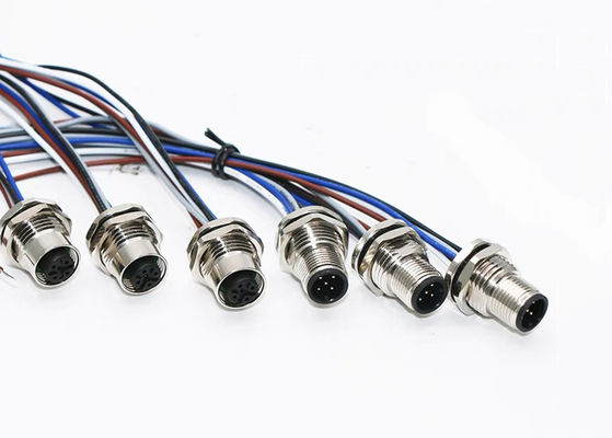M12 Serisi Dairesel Bağlantı Erkek Fiş 5pin arka vida Panel montajı M16 * 1.5 PG9