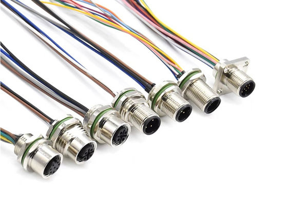 M12 Serisi Dairesel Bağlantı Erkek Fiş 5pin arka vida Panel montajı M16 * 1.5 PG9