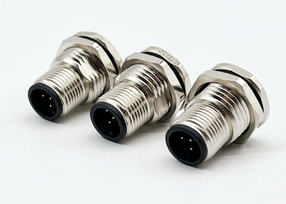 M12 Serisi Dairesel Bağlantı Erkek Fiş 5pin arka vida Panel montajı M16 * 1.5 PG9