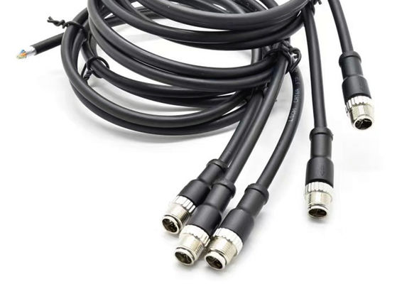M12 8Pin X-Code Dairesel Bağlantı Plug Shield Arka vida panelini monte etmek PG9 Cat6a Ethernet izleme sinyalleri için
