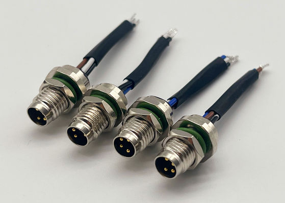4 Pin Dairesel Tel Bağlantısı Arka vida Montajı M8 Panel Montaj Bağlantısı